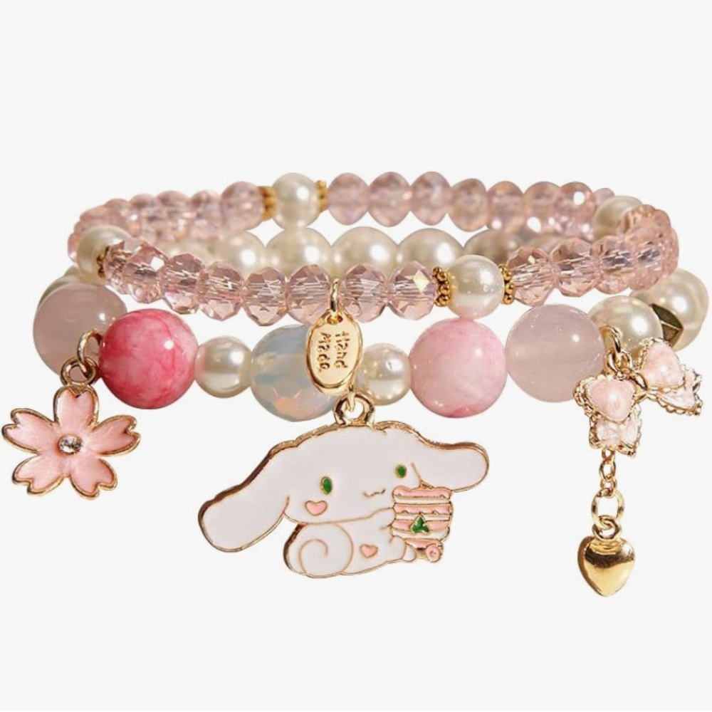 Sanrio cinnamoroll handmade beaded charm bracelet